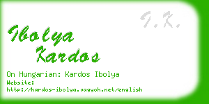 ibolya kardos business card